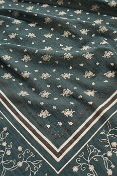 Skall classic scarf  90x90 - Soft scarf  dark green/ brown