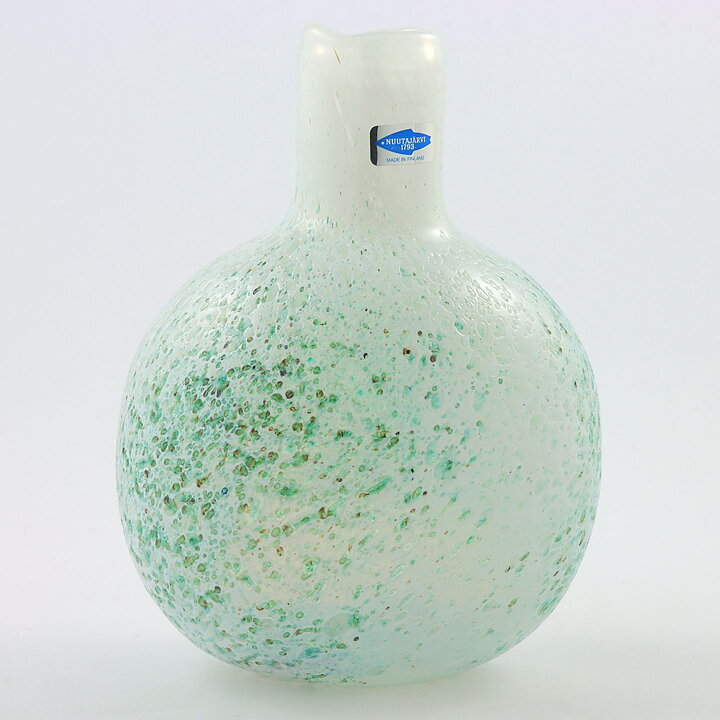  Oiva Toikka (1980s) White/Green Swelling Vase 17 cm