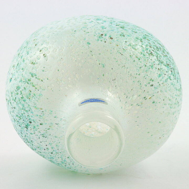  Oiva Toikka (1980s) White/Green Swelling Vase 17 cm