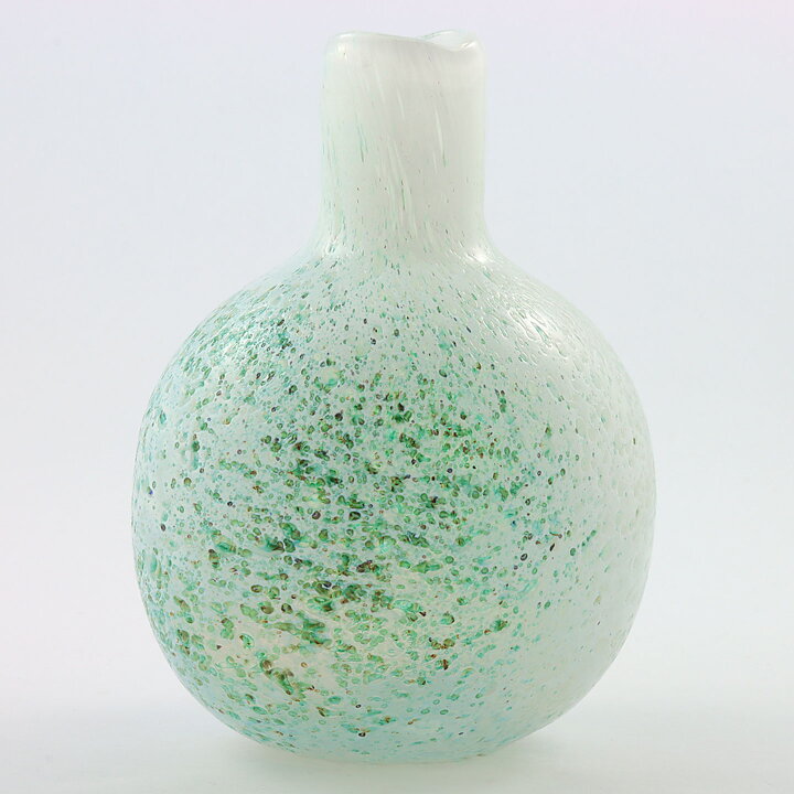  Oiva Toikka (1980s) White/Green Swelling Vase 17 cm