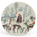 Andreas Alariesto (Lappi 1982) Wall Plaque "Reindeer Keeper in Winter" 12 cm #16 <with Box>  [Sample Images]