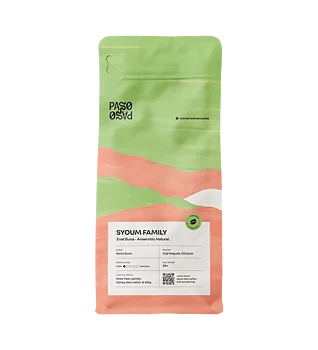 Paso Paso - Syoum Family - Heirloom Anaerobic Natural - Etiopien - Ljusrostade hela kaffebönor - 250g