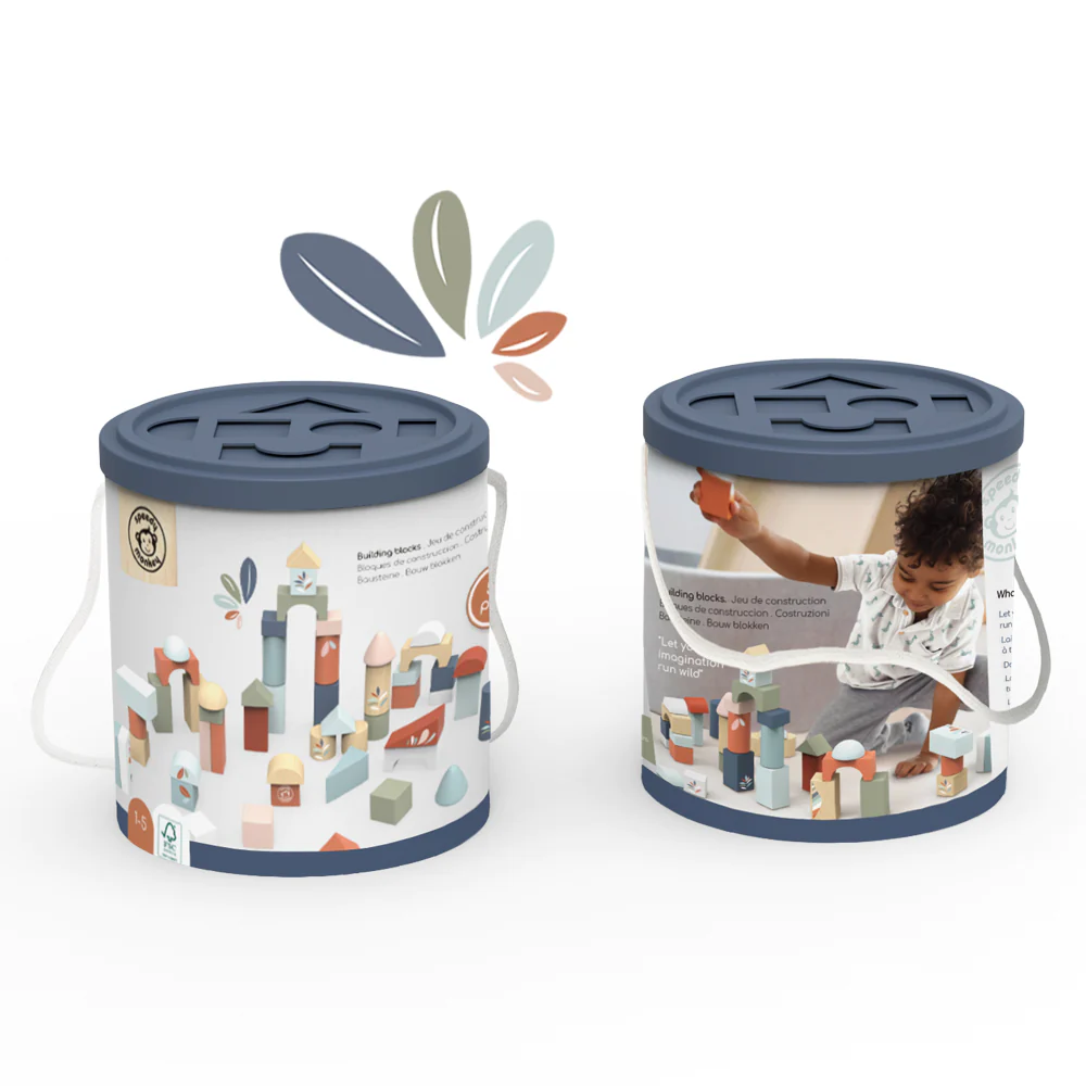 Speedy Monkey Byggklossar i FSC Trä – 50 st i  Sorteringshink med Lock - 3