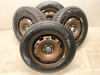 Kompletta Vinterhjul M+S | 14" Plåt VW | 5x100 5x14 ET35 57.1 + 2 st 175/70 R14 84R Kumho iZen KW31 | V15-14 | 6mm | 6mm + 2 st 175/70 R14 88T Kumho WinterCraft Ice Wi51 | V12-25 | 7.5mm | 7.5mm