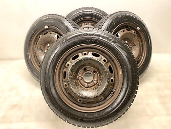 Kompletta Vinterhjul M+S | 14" Plåt VW Skoda | 5x100 6x14 ET43 57.1 + 175/65 R14 82S Bridgestone Blizzak Ice| V25-2022 | 7.5mm | 7.5mm | 7mm | 7mm