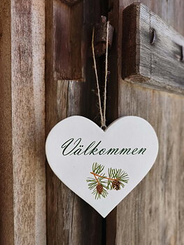 Skylt hjärta - Välkommen 