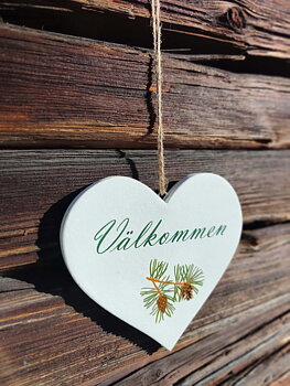 Skylt hjärta - Välkommen 