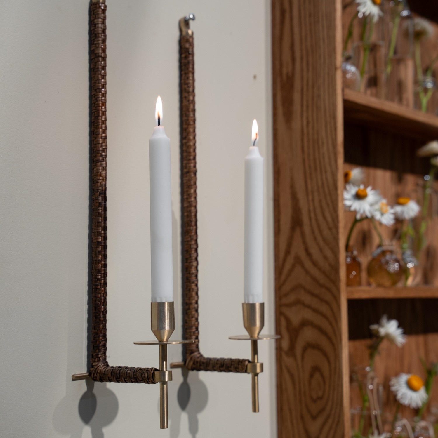 Väggljusstake Mässing/flätad  - ERNST - 3