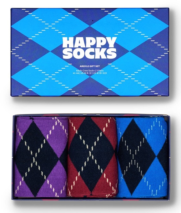 3-Pack Happy Socks Argyle Socks Gift Set