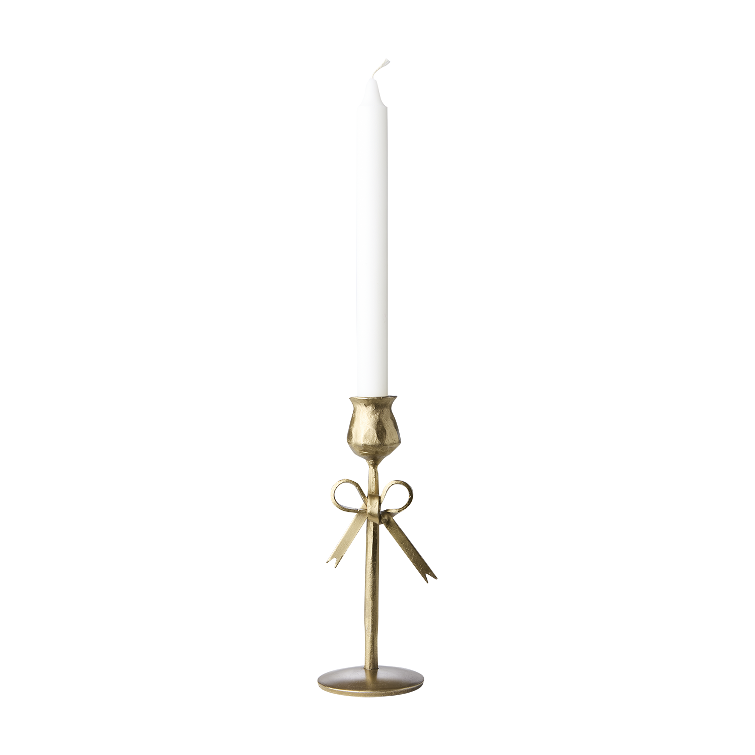 Ljusstake Mässing Låg - Med Rosett - 4