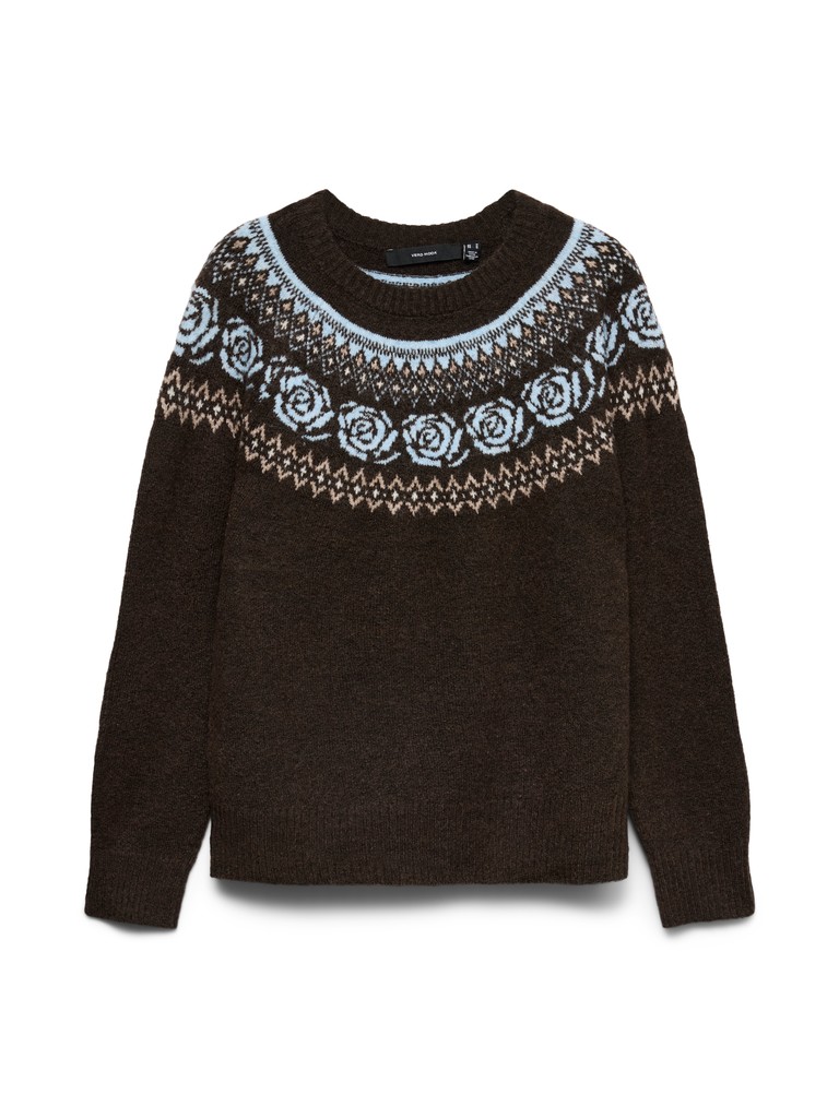 Vero Moda - Simone Stickad Tröja Brun