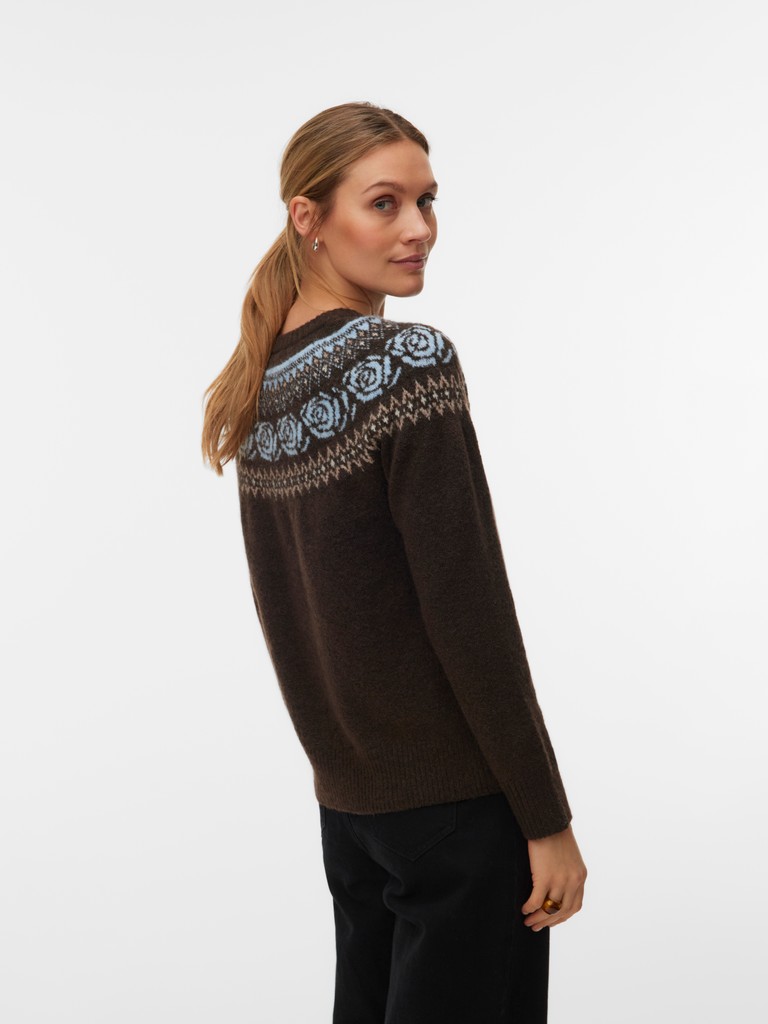 Vero Moda - Simone Stickad Tröja Brun - 3