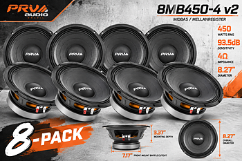 PRV SPL 8" 8-PACK – 8× 8MB450-4 v2