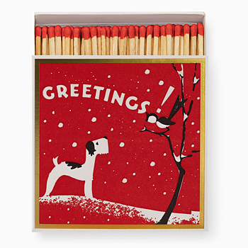 Tändstickor Archivist –WINTER GREETINGS 11x11cm, 125 stickor
