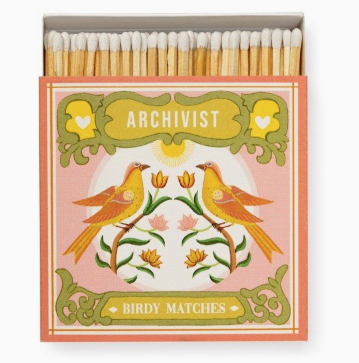Tändstickor Archivist – BIRDY 11x11cm, 125 stickor