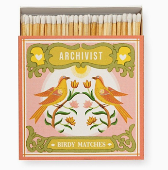 Tändstickor Archivist – BIRDY 11x11cm, 125 stickor
