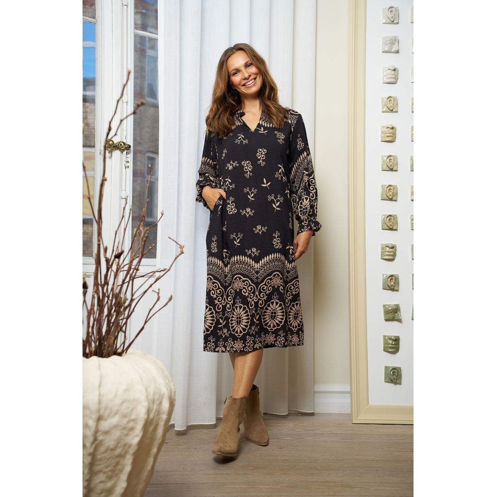 Sonia dress - black/beige - 4