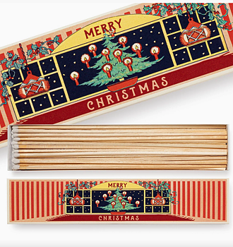 Tändstickor Archivist - Långa Säkerhetständstickor MERRY CHRISTMAS, 45 stickor