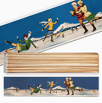Tändstickor Archivist - Långa Säkerhetständstickor ICE SKATING, 45 stickor