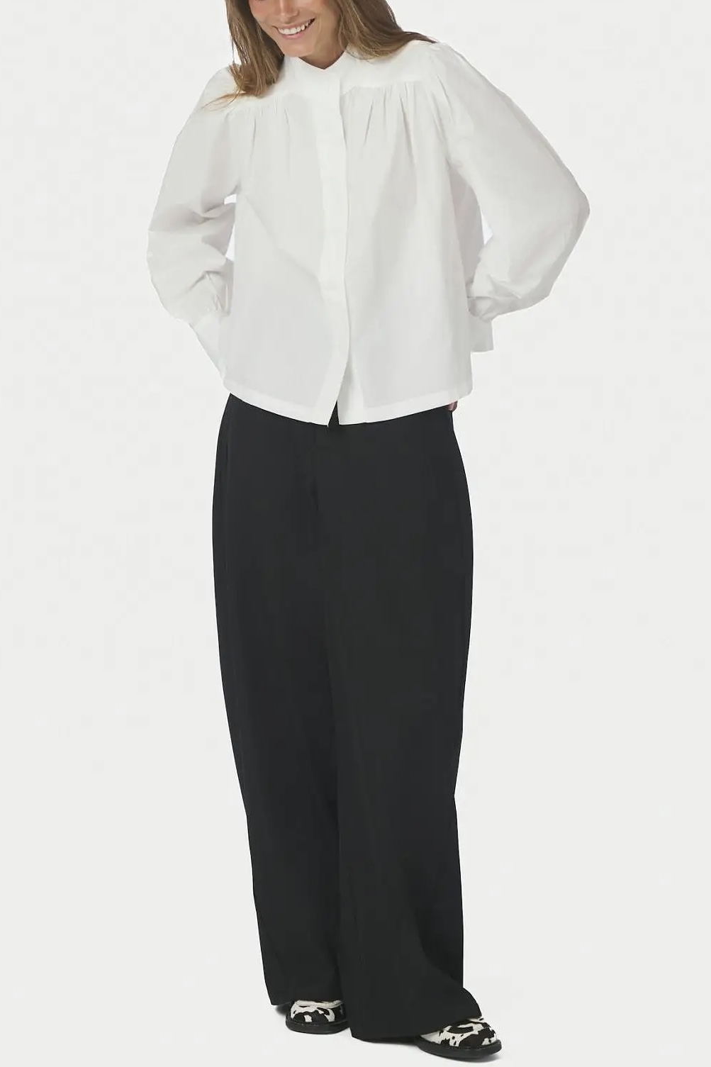 Neo Noir  - Melya Poplin Shirt White - 2