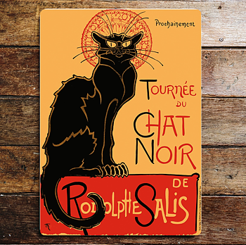 Metallskylt i vintagestil – Tournee Du Chat Noir  20x25cm