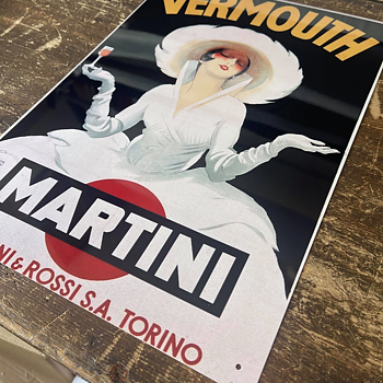 Metallskylt i vintagestil – Vermouth Martini Drink  20x25cm