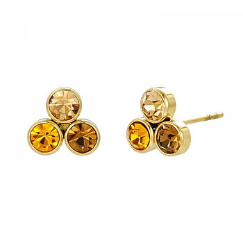 Örhänge Lima Trio amber och guld - Bud to Rose