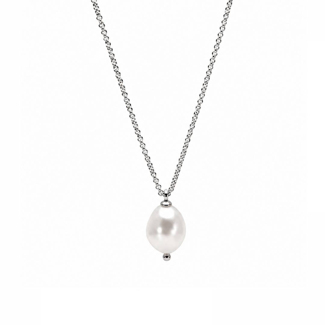 Halsband pearl kort silver - Bud to Rose