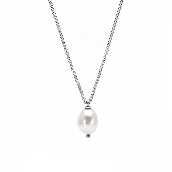 Halsband pearl kort silver - Bud to Rose