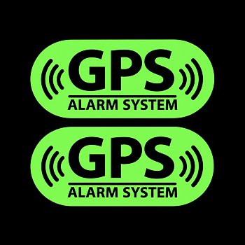 Självlysande dekal - GPS Alarm System - 2-pack