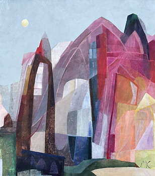 The Bastille and the Louvre Pyramid”. AKRYLTAVLA MÅLAD AV MARIA C BERNHARDSSON / MC