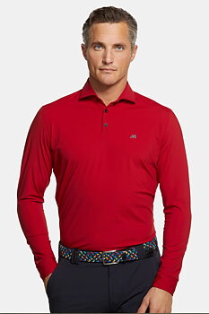 Tenniströja, röd (burgundy) med funktion och lång ärm (Meyer / Bryson)
