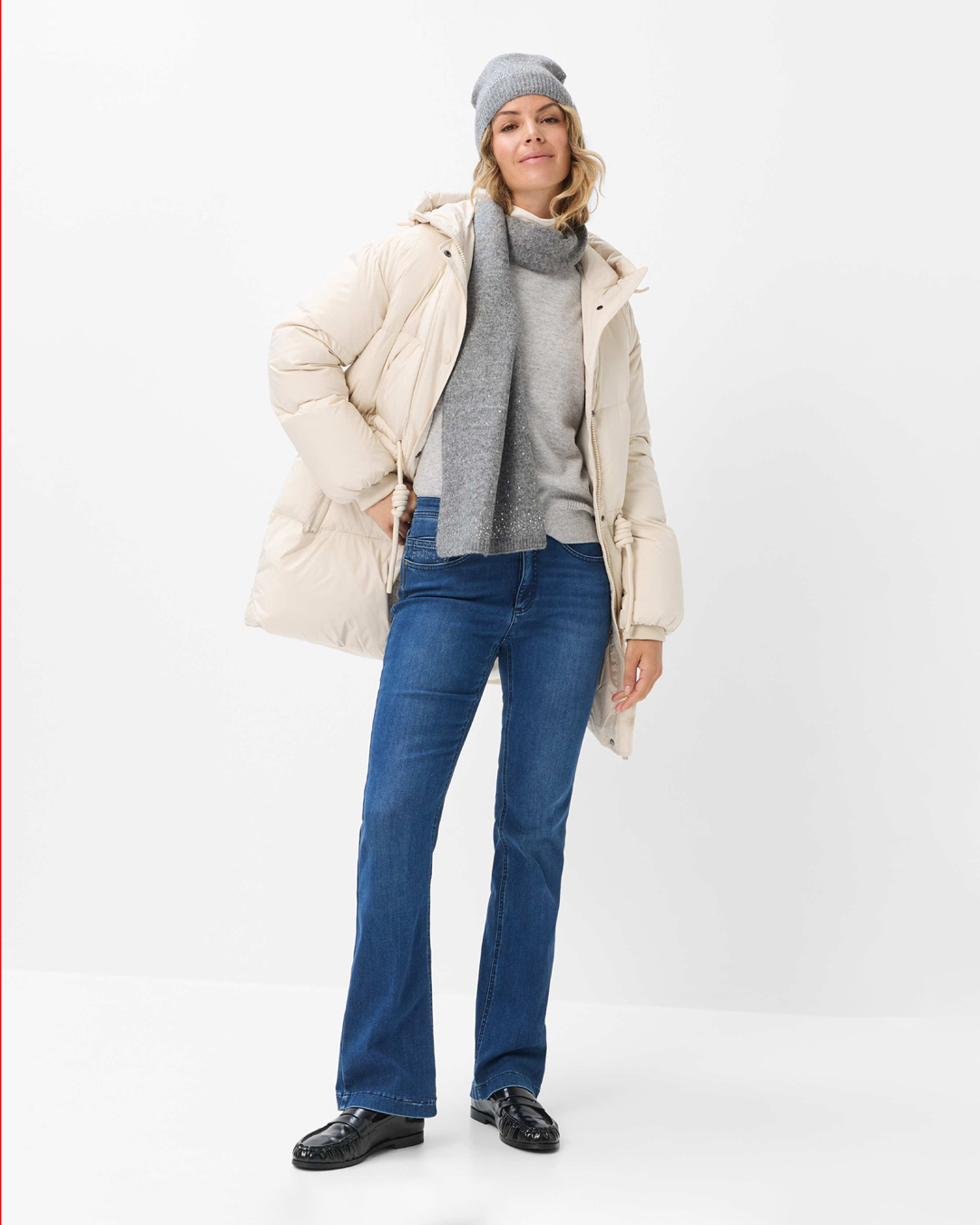 Jeans Mary bootcut thermo/värmande denim blå