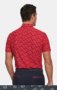 Tenniströja, röd (red) med funktion och rutmönster (Meyer / Phil)