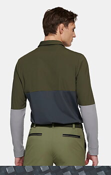 Tenniströja, grön/grå/ljusgrå (olive/grey/light grey) med funktion och lång ärm (Meyer / Justin)