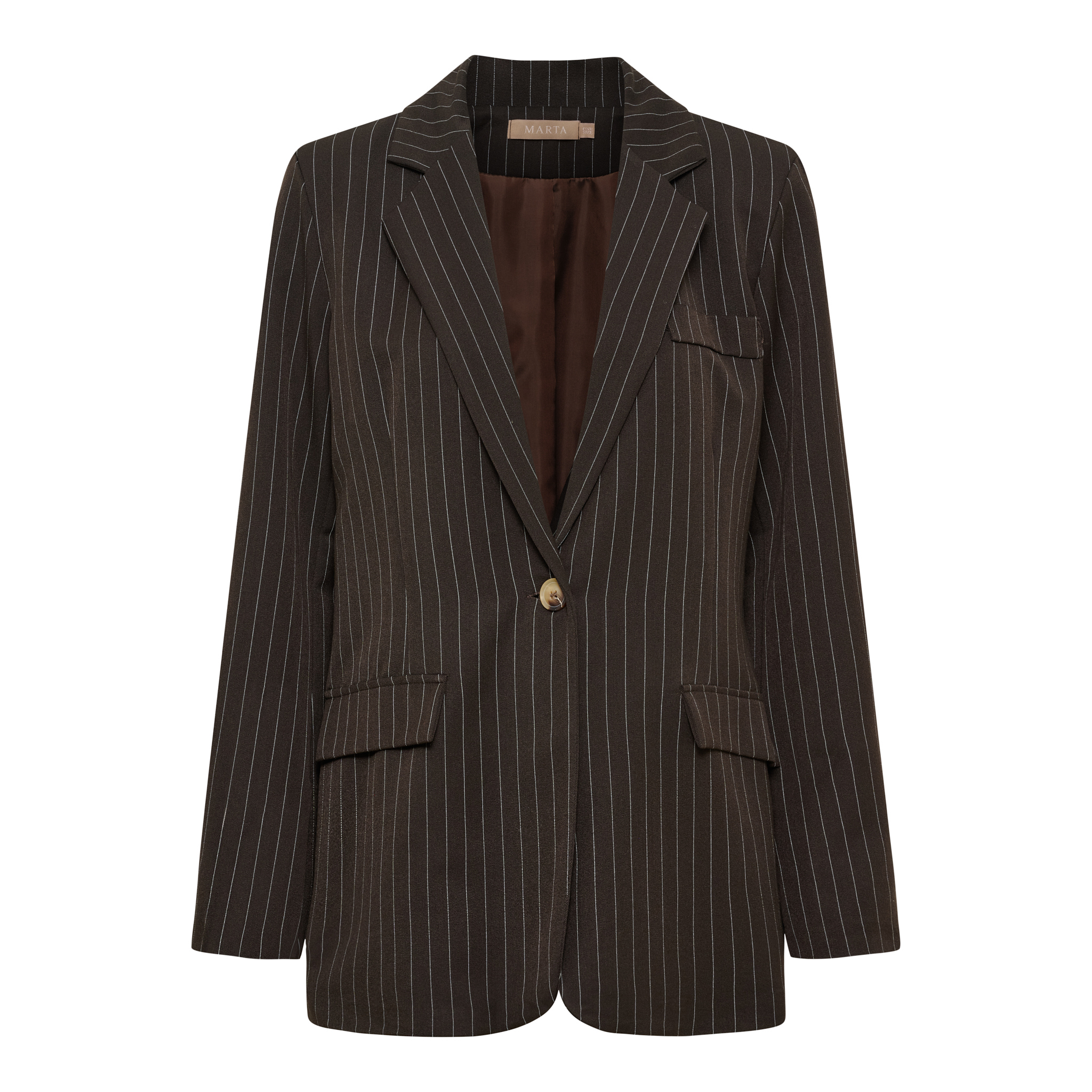 McdDusk Blazer Moro Brun  Kritstrecksrandig Kavaj