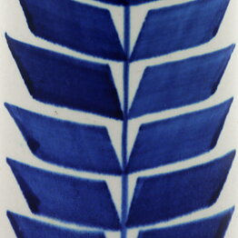 Karin Björquist (Indigo 1952) Slender Vase with Blue Leaf Decor 31 cm (2)
