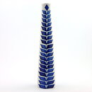 Karin Björquist (Indigo 1952) Slender Vase with Blue Leaf Decor 31 cm (2)
