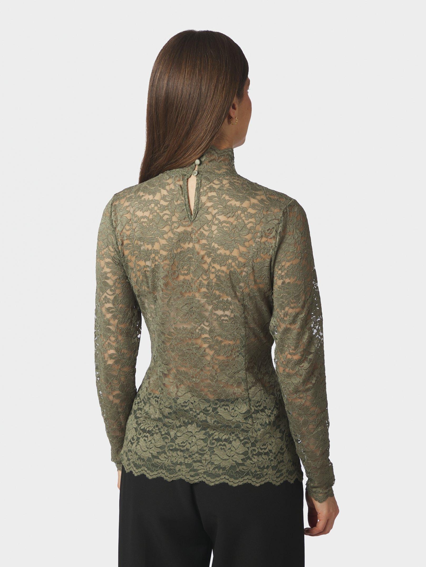 Liza Laceflower Blouse Cold Army - 4
