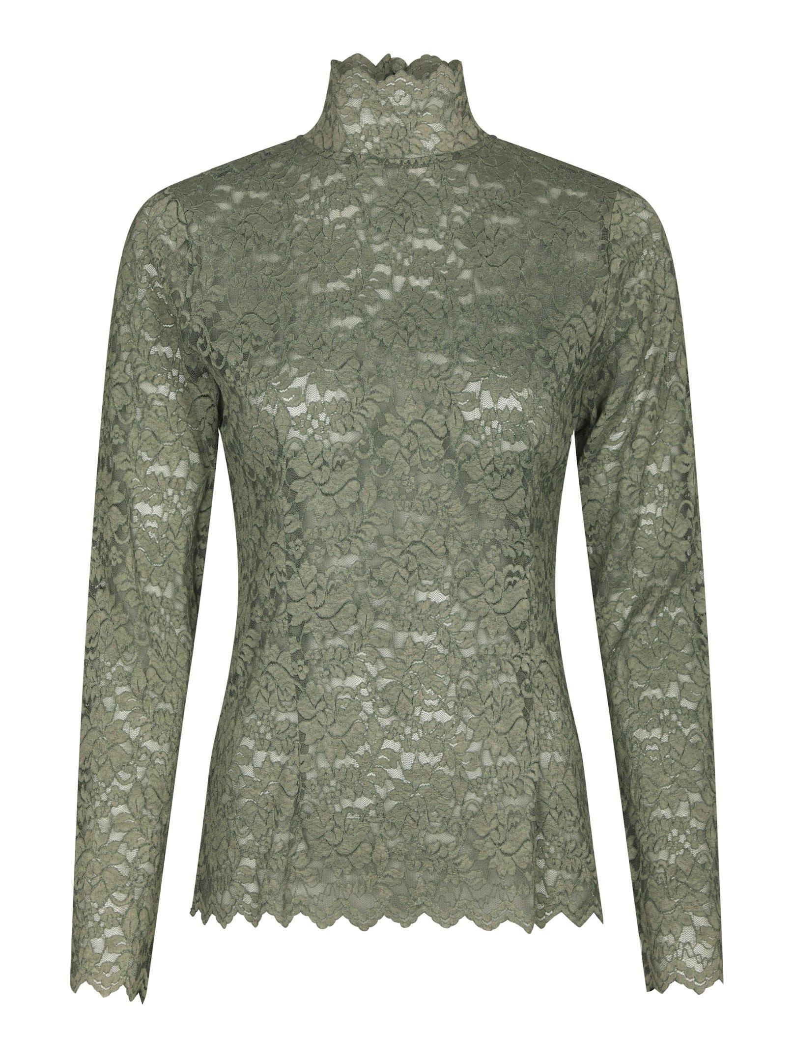 Liza Laceflower Blouse Cold Army