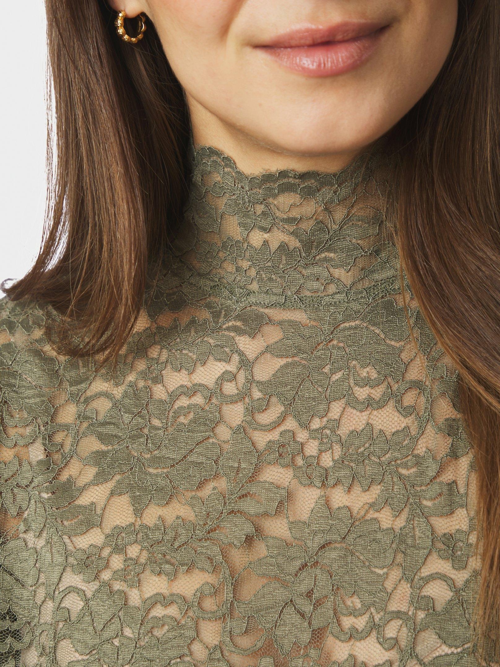 Liza Laceflower Blouse Cold Army - 6