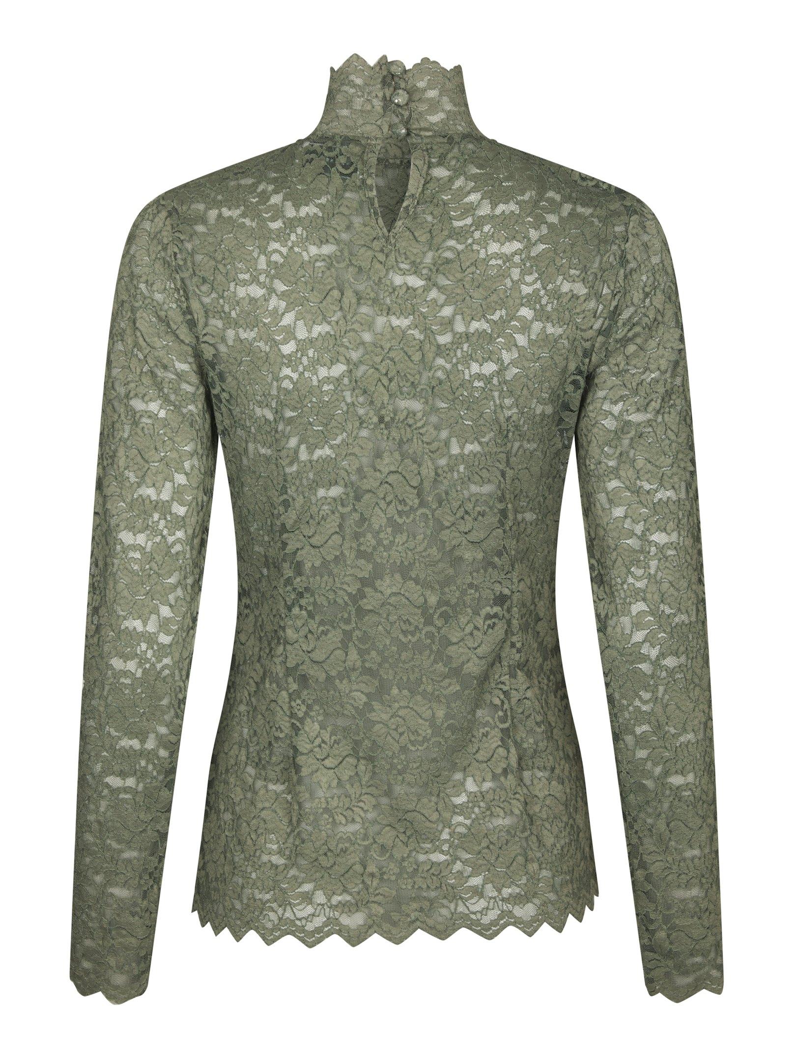 Liza Laceflower Blouse Cold Army - 2