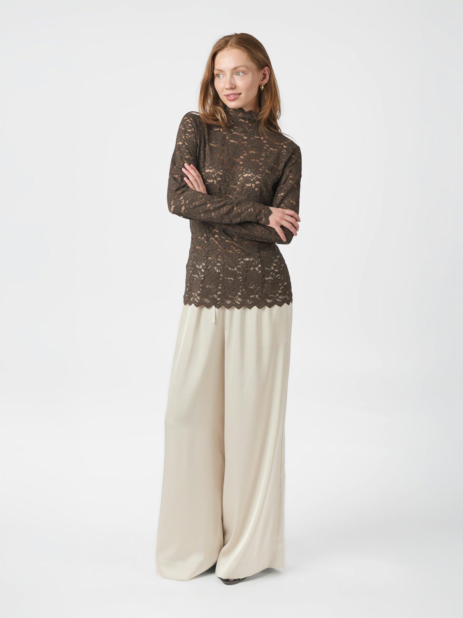 Liza Laceflower Blouse Cold Army - 14