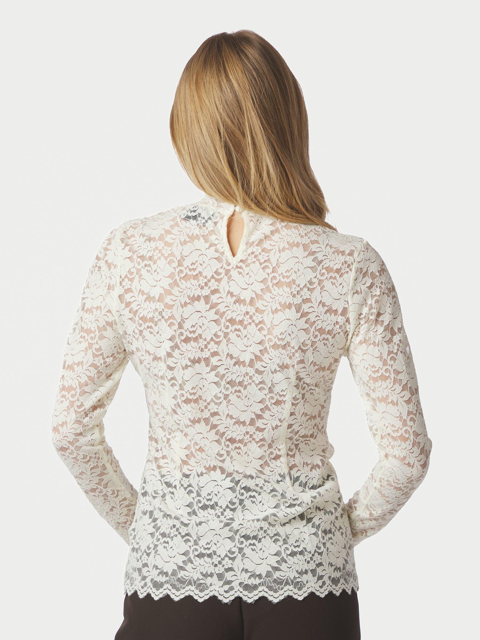 Liza Laceflower Blouse Creme - 4