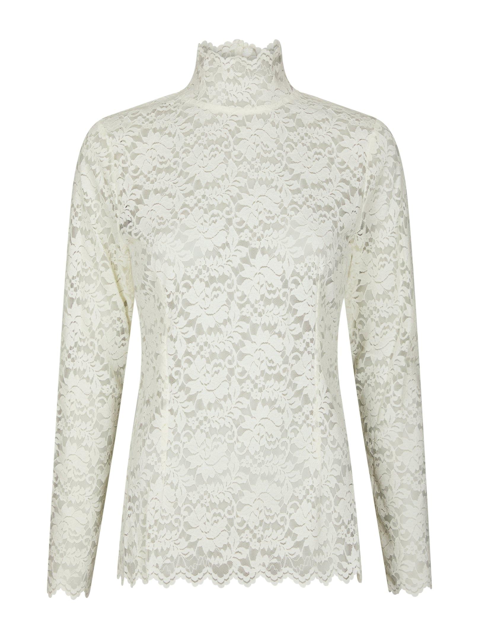 Liza Laceflower Blouse Creme