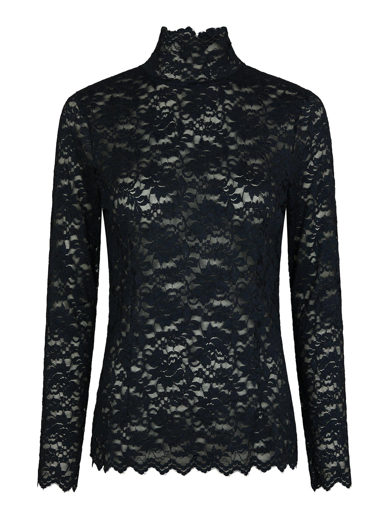 Liza Laceflower Blouse Navy