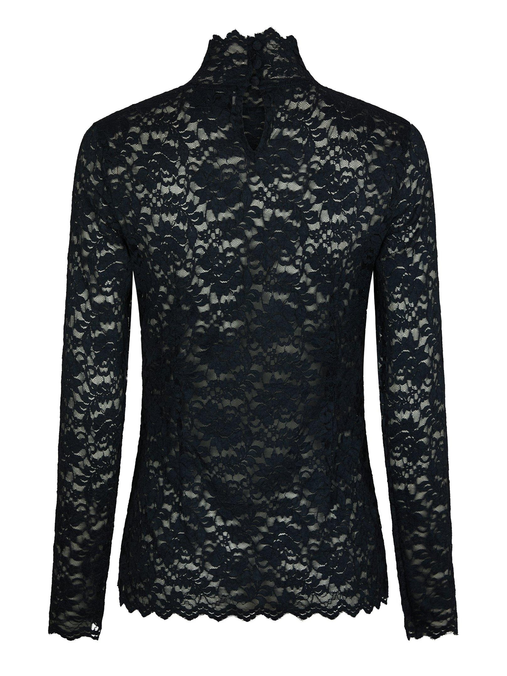 Liza Laceflower Blouse Navy - 2