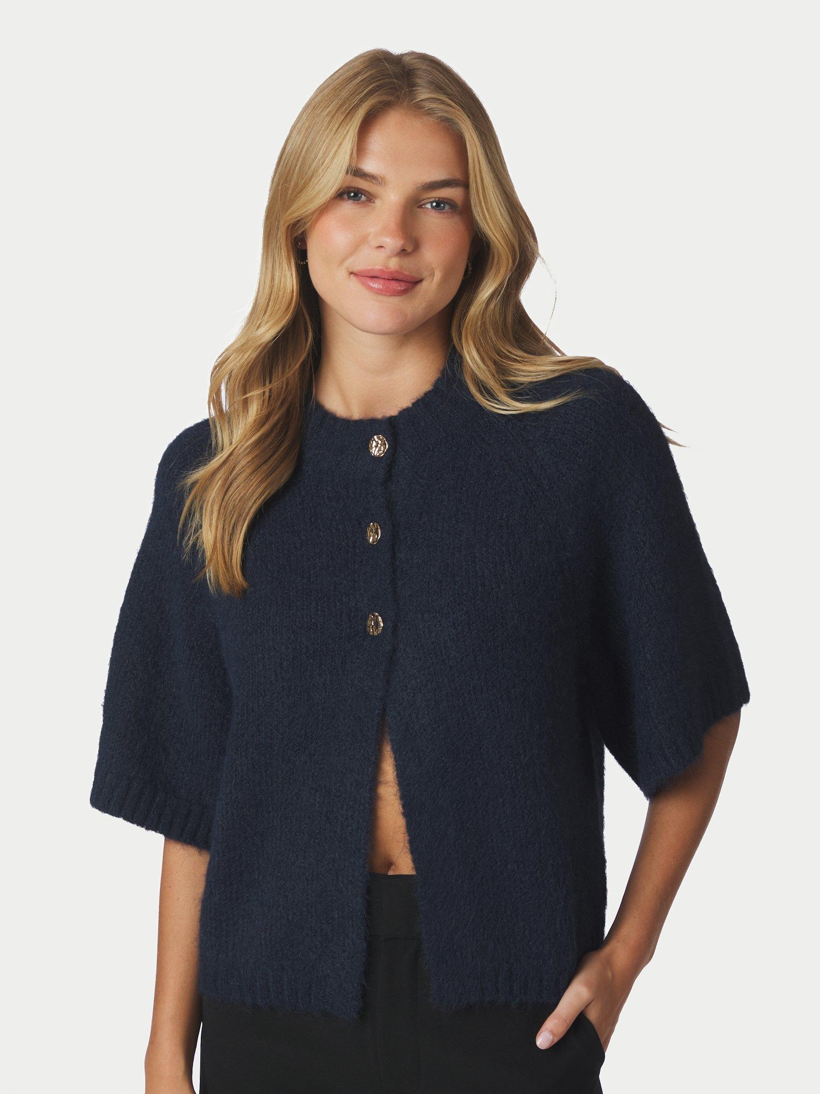 Benuta Fluffy Knit Cardigan Navy - 3
