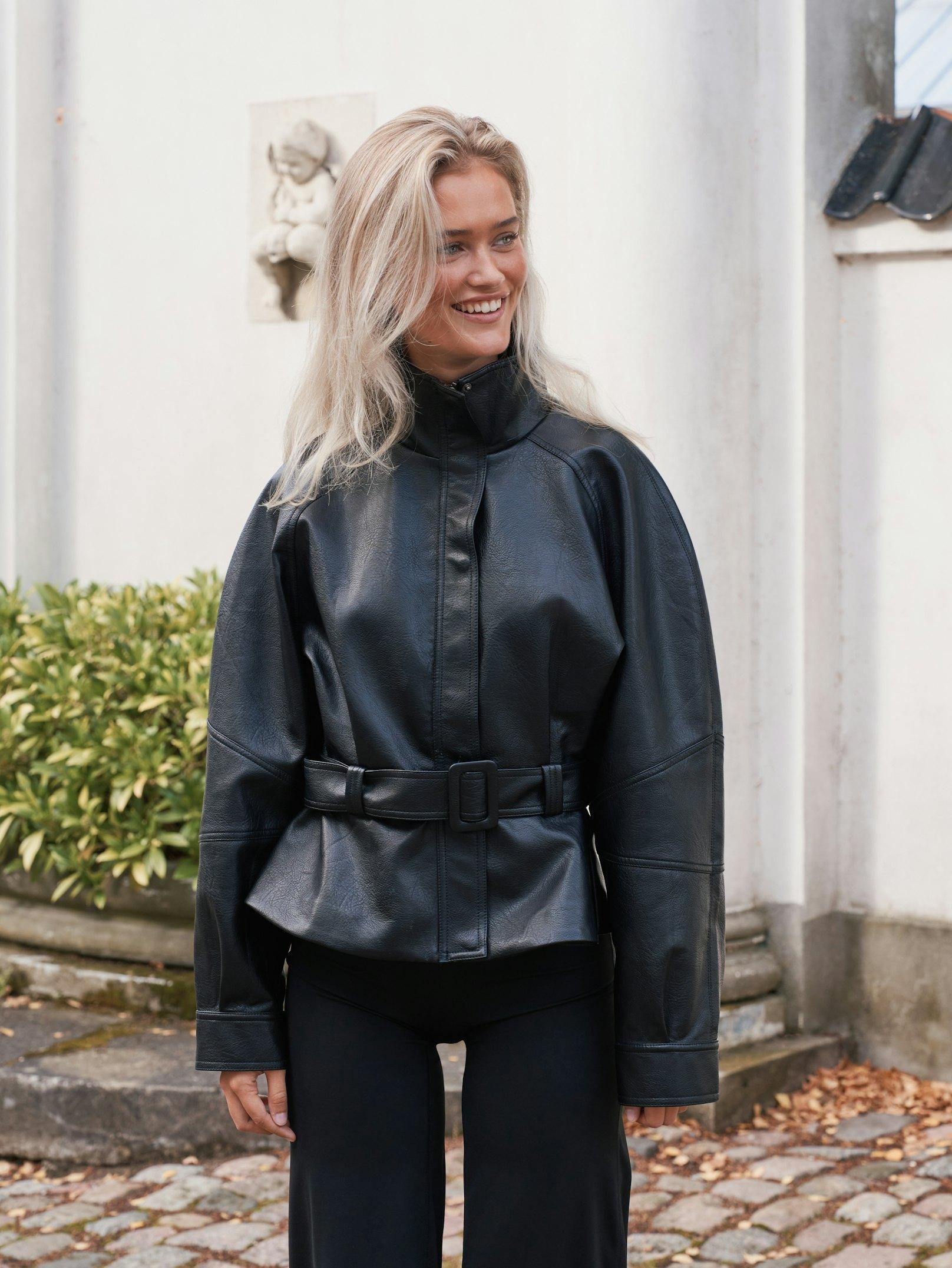 Jaclyn Faux Leather Jacket Black - 7