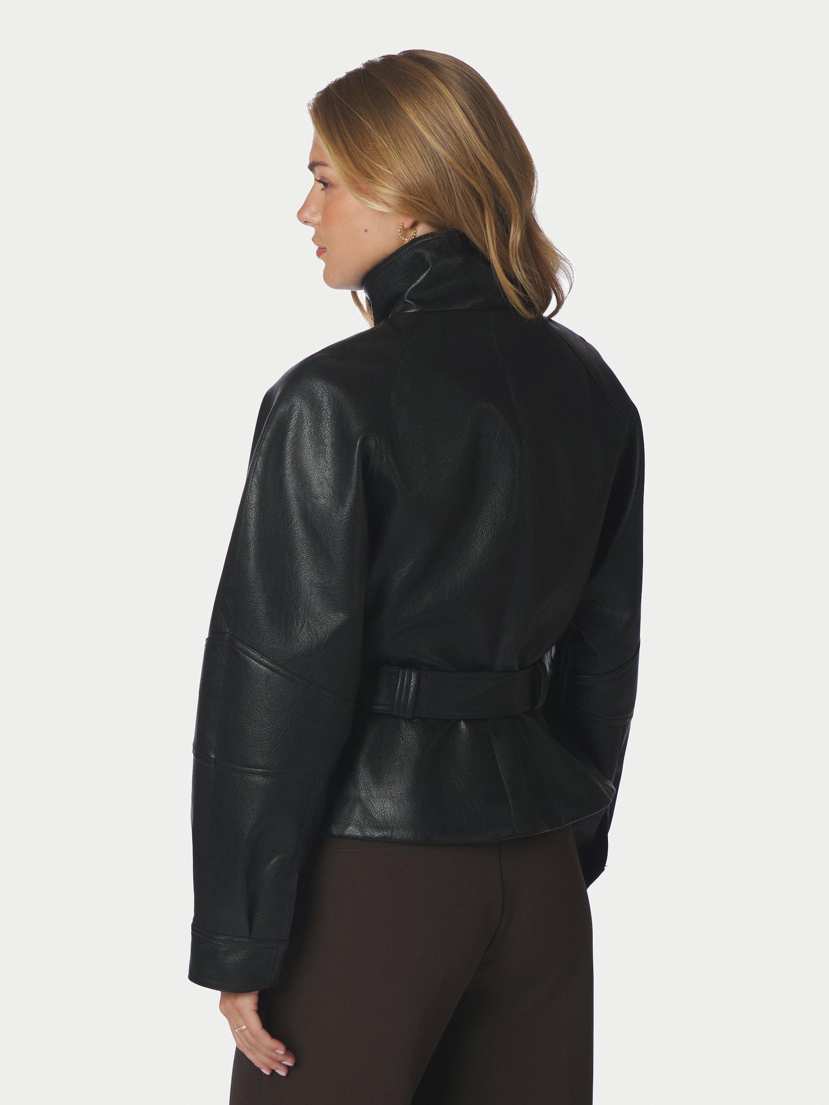 Jaclyn Faux Leather Jacket Black - 4